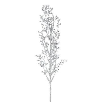 Ramo decorativo Pungitopo BLERTO, bacche, argento, 55 cm