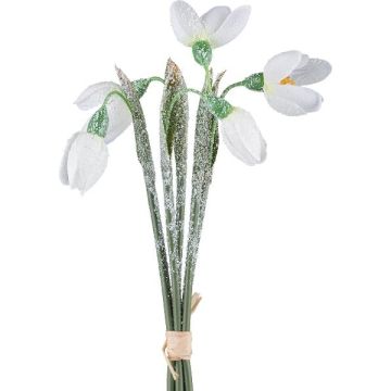 Mazzo di bucaneve artificiali PLONI, innevati, bianchi, 20 cm