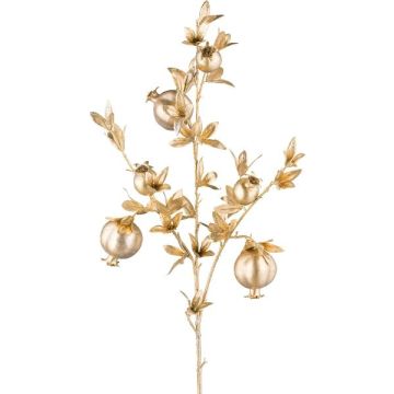 Ramo artificiale melograno DRILKE con glitter, frutti, oro, 95 cm
