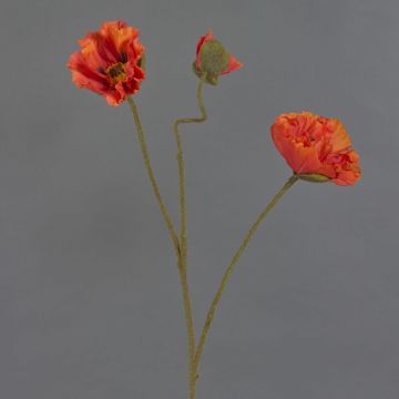 Ramo di papavero artificiale PEJA, arancione, 90 cm, Ø 11-13 cm