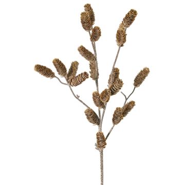 Ramo di abete decorativo LONGIH con pigne, marrone-bianco, 95 cm