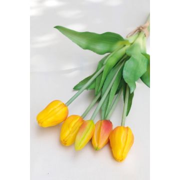 Mazzo di tulipani artificiali LONA, arancione chiaro-verde, 35cm, Ø15cm