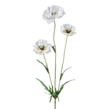 Ramo artificiale papavero IGNIS, bianco, 70 cm
