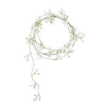 Ghirlanda di fiori artificiali gypsophila SIVON, bianca, 180 cm