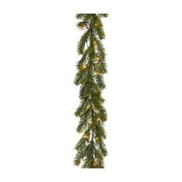 Ghirlanda artificiale abete WATEM, LED, crossdoor, vano batterie, 185 cm