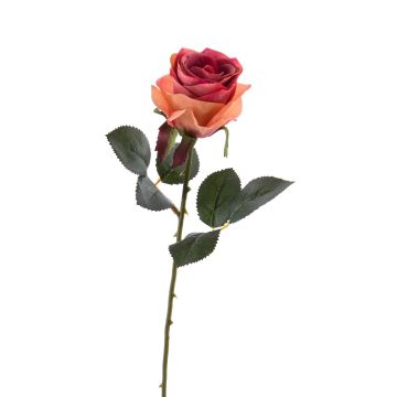 Rosa artificiale SIMONY, salmone-rosa, 45cm, Ø8cm