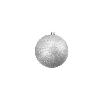 Pallina per l'albero di Natale ABELIA, 4 pezzi, glitter, argento, Ø10cm