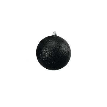 Pallina per l'albero di Natale ABELIA, 4 pezzi, glitter, nero, Ø10cm