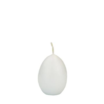 Candele a uovo LEONITA, bianche, 6 cm, 4,5 cm, 7 h - Made in Germany