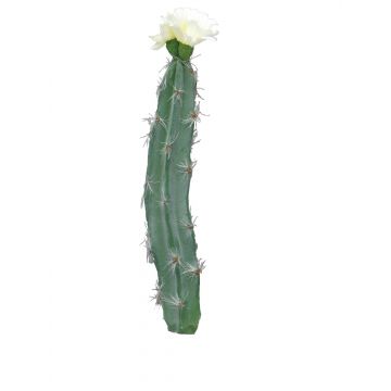 Cactus decorativo a colonna SHUNLI con fiori, stelo, crema, 23 cm