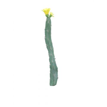 Cactus artificiale a colonna ANRAN con fiori, giallo, 35cm