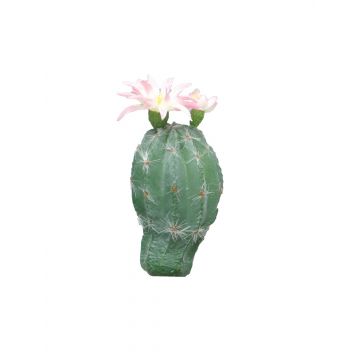 Cactus artificiale a colonna FENFANG con fiori, stelo, rosa, 16 cm