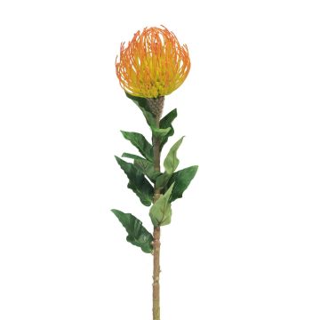 Protea artificiale XIFANG, giallo-arancione, 75 cm