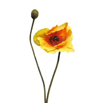 Papavero artificiale YILAN, giallo-arancione, 60 cm