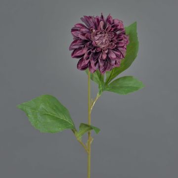 Dahlia artificiale WANRU, viola scuro, 50 cm