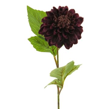 Dahlia artificiale WANRU, viola scuro, 50 cm