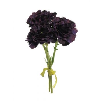 Mazzo di garofani decorativi LIXUAN, viola scuro, 25 cm