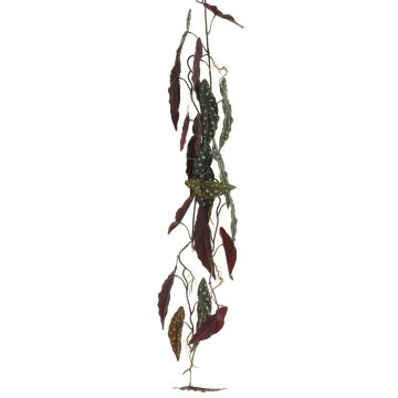Ghirlanda artificiale di begonia ZIHENA, verde-bianco, 105 cm