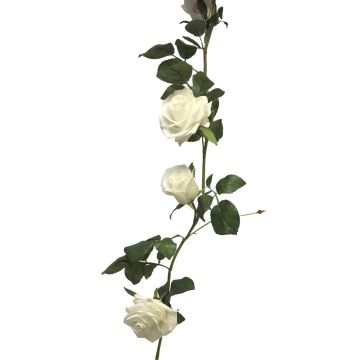 Ghirlanda di rose artificiali KAILIN, bianca, 145 cm