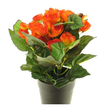 Begonia artificiale HETIAN, arancione, 25 cm
