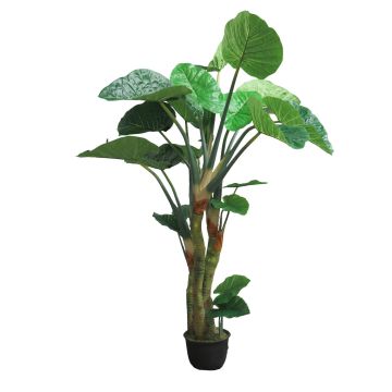 Pianta artificiale di colocasia YICHEN, vaso decorativo, verde, 240 cm