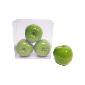 Mele artificiali JINQI, 4 pezzi, verde chiaro, 9 cm