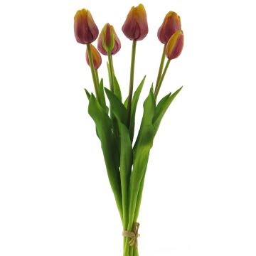 Bouquet di tulipani artificiali LONA, giallo-viola, 45 cm, Ø15 cm