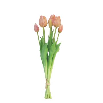 Bouquet di tulipani artificiali LONA, pesca, 45 cm, Ø15 cm