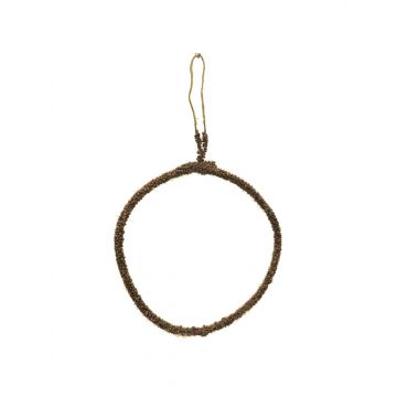 Anello decorativo in metallo HELIJIA da appendere, floccato, marrone, Ø15cm