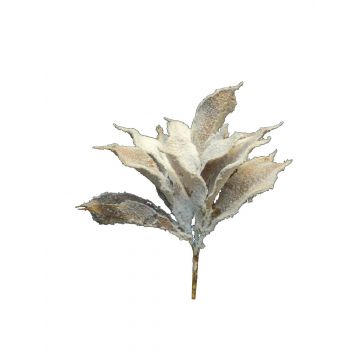 Agave artificiale pygmaea LUMIAO, innevata, crema-beige, 35 cm