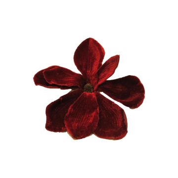 Magnolia in velluto YUNFAN, rosso bordeaux