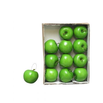 Mele artificiali WENHENG, 12 pezzi, verde chiaro lucido, Ø6,5 cm