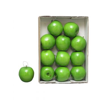 Mele artificiali WENHENG, 12 pezzi, verde chiaro lucido, Ø8cm
