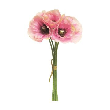 Mazzo di papaveri artificiali XIONG, rosa-crema, 30 cm