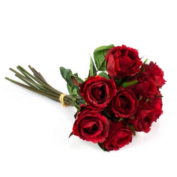Mazzo di rose finte MOLLY, rosso, 35cm, Ø20cm