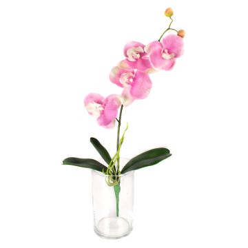 Orchidea artificiale MADOU su gambo, rosa, 40cm, Ø8-9cm