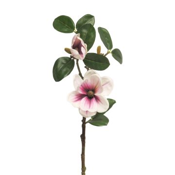 Magnolia artificiale KETIAN, bianco-rosa scuro, 50 cm