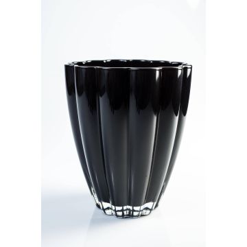 Vaso di fiori in vetro BEA, nero, 17cm, Ø14cm