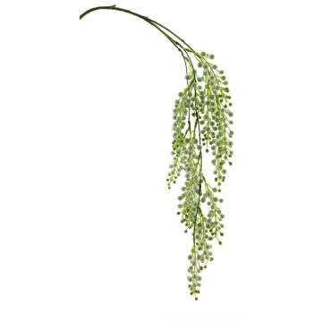 Ramo artificiale di mimosa CHENWU, fiori, bianco-verde, 75 cm