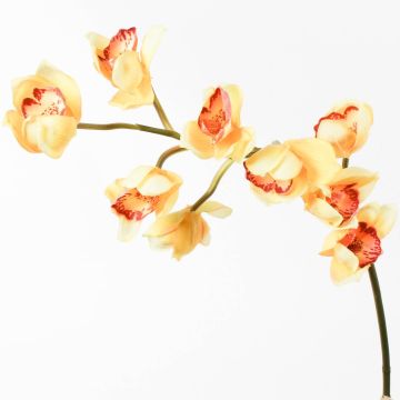 Orchidea Cymbidium di plastica OKSANA, giallo, 80cm, Ø6,5cm