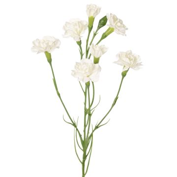 Ramo finto garofano PIARA, bianco, 60 cm, Ø 2-5 cm
