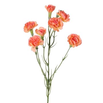 Ramo artificiale di garofano PIARA, salmone, 60 cm, Ø 2-5 cm