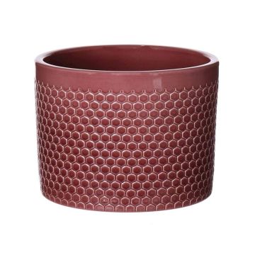 Fioriera in ceramica CINZIA, motivo a puntini, rosso merlot, 17,5cm, Ø19cm
