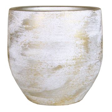 Coprivaso AETIOS, ceramica, sfumature di colore, bianco-oro, 28 cm, Ø 28 cm