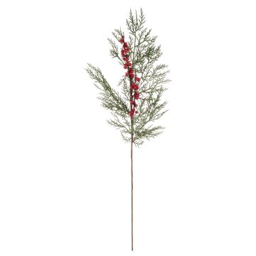 Ramo di cedro artificiale AMANDLA con bacche, rosso-verde, 80 cm