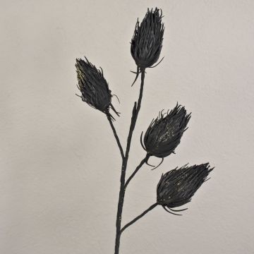 Decorazione cardo nobile in schiuma plastica MISAEL con glitter, nero, 120 cm Decorazione cardo nobile in schiuma plastica MISAEL con glitter, nero, 120 cm