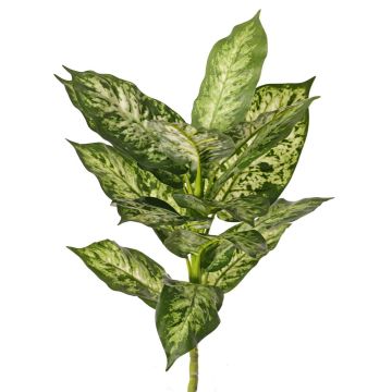 Dieffenbachia artificiale VISP, difficilmente infiammabile, bastoncino, verde-bianco, 40 cm