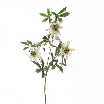 Fiore della passione finto SHARI, bianco-lilla, 100cm, Ø9-11cm