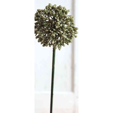 Allium artificiale HELLA, glitter, verde-dorato, 45cm