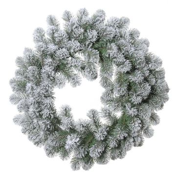Corona decorativa di abete FRANKLIN, innevata, bianco-verde, Ø60cm